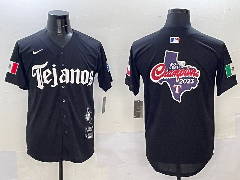 Men Texas Rangers Blank Black Five generations Joint Name 2025 Nike MLB Jersey style 4->texas rangers->MLB Jersey